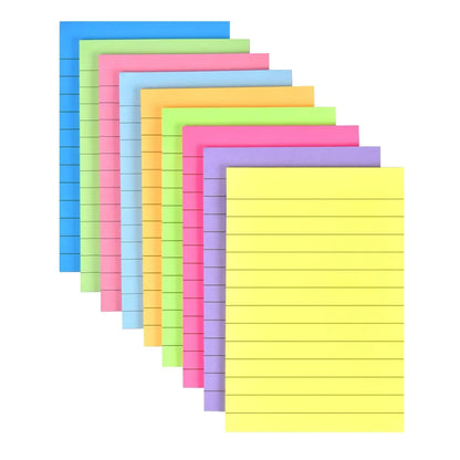 Large Lined Fluorescent Sticky Notes  Memo Pads