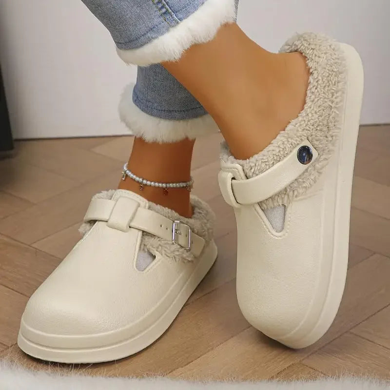 Waterproof Eva Furry Soft Thick Slippers