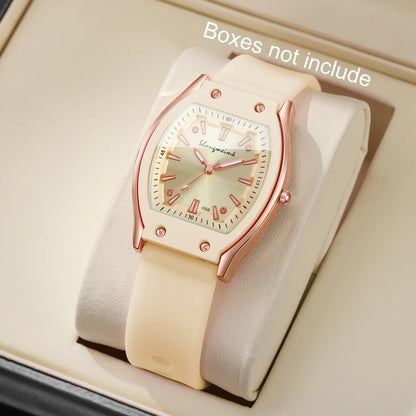 Silicone Strap Simple Dial Quartz Wristwatch