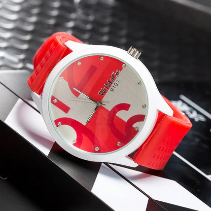 Big Number Quartz Silicone Sports Watches