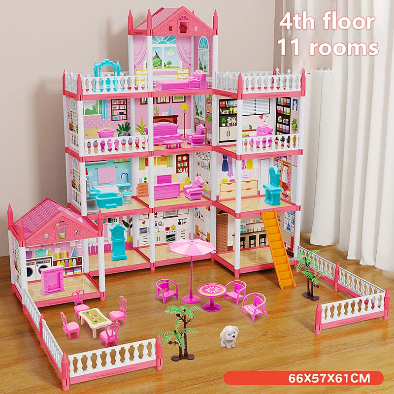 Toy 3d Assembly Diy Mini Toy House Accessories Villa Princess Castle