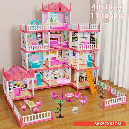 Toy 3d Assembly Diy Mini Toy House Accessories Villa Princess Castle