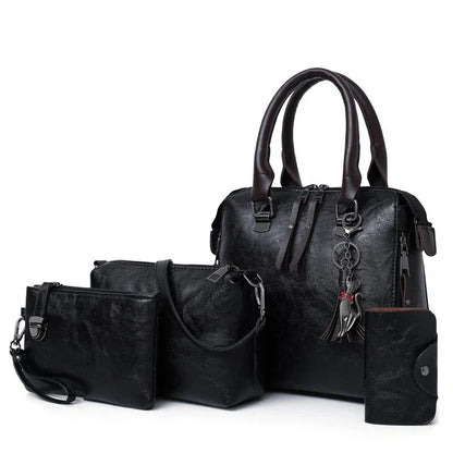 Luxury Leather Shoulder Bag 4pcs/set