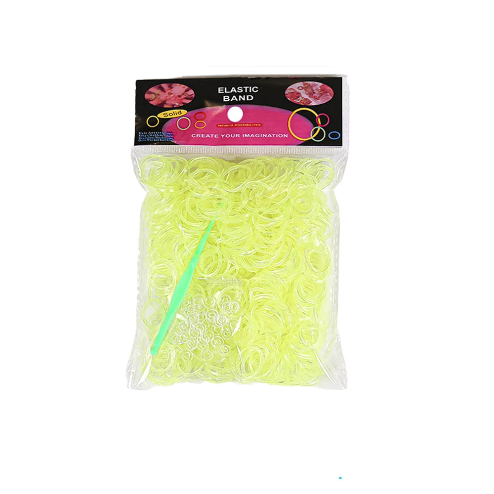 600pcs Elastic Colorful Rubber Loom Wristbands Weaving DIY Craft