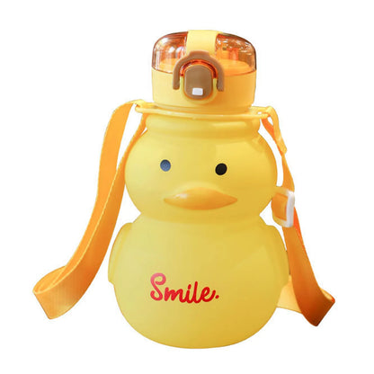 650ml Cute Water Bottle for Girls with Straw Portable Duck Kettle Drinking Cup