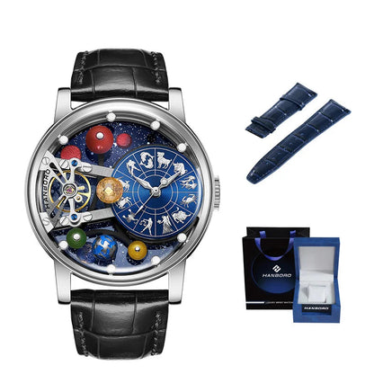 Starry Sky Skeleton Automatic Mechanical Luxury Constellation Waterproof Watch