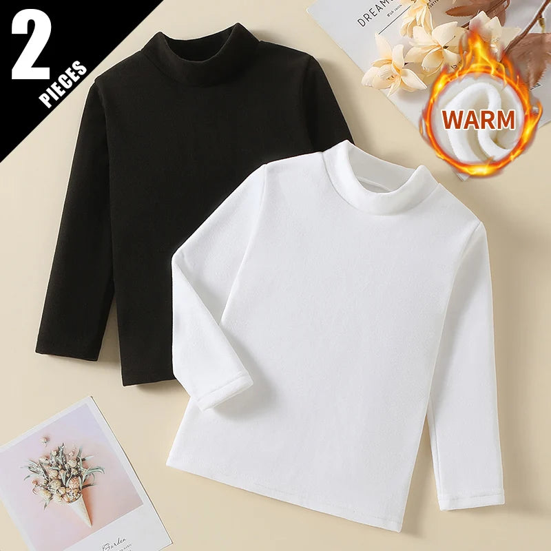 1/2/3piece Autumn And Winter Thick Base Shirt Warm Mid Neck Hoodie