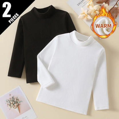 1/2/3piece Autumn And Winter Thick Base Shirt Warm Mid Neck Hoodie