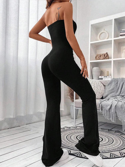 Drawstring Waist Jumpsuit Pants
