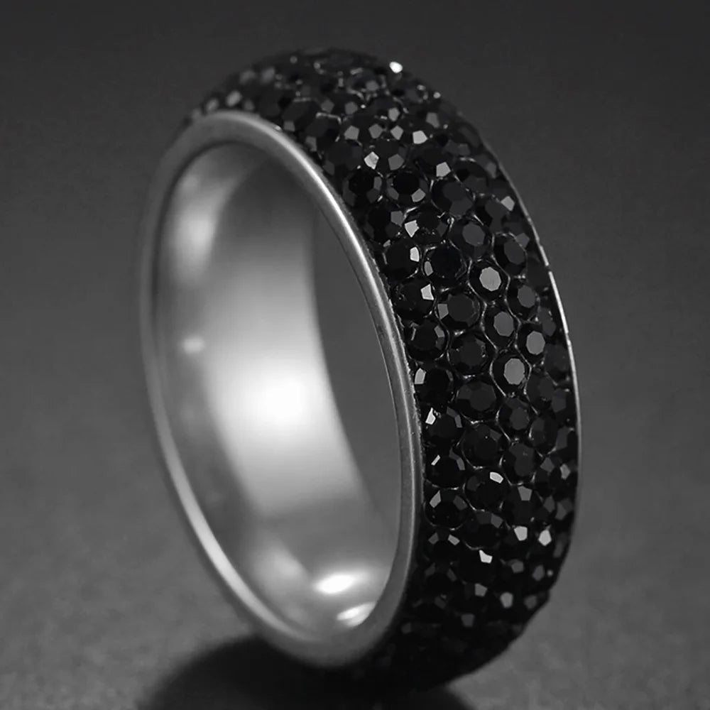 Blue Black Red Clear Crystal Ring