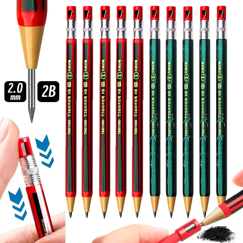 2.0mm Mechanical Pencils Set 2B Automatic Student Pencils