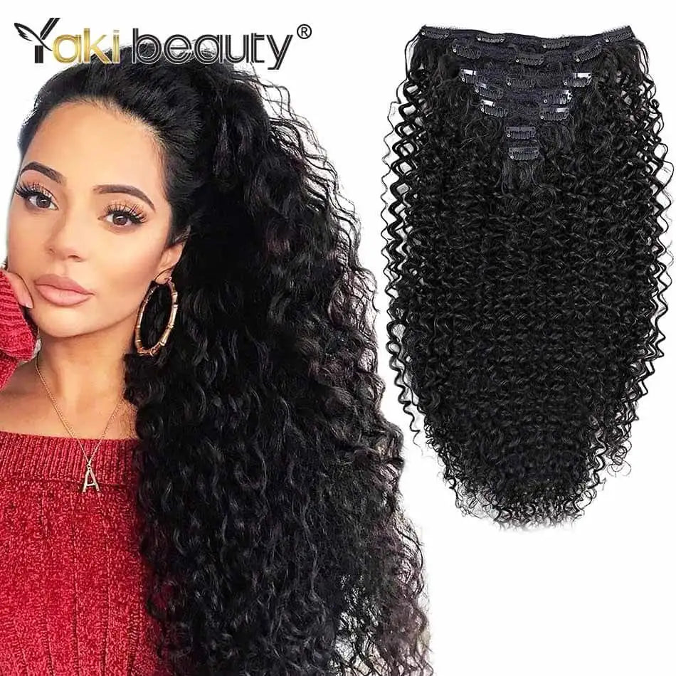 26inch Synthetic Jerry Curly Clip In Hair Extension