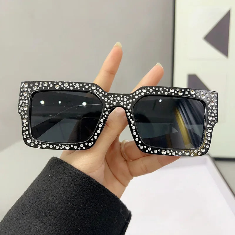 Crystal Square Diamond Big Frame Sunglasses