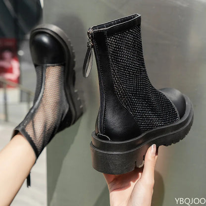 PU Large size Cool mesh Casual Boots