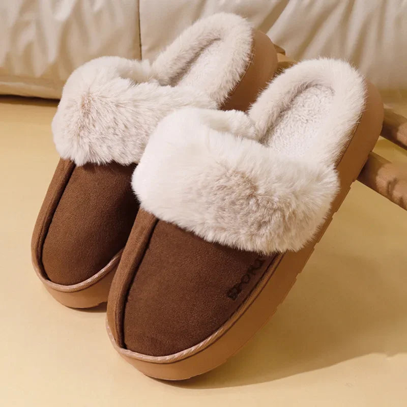 Fluffy Thick Sole Non Slip Faux Fur Slippers