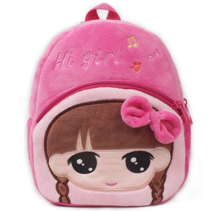 3D School Bags Cartoon Print Plush Kids Backpack Kindergarten Mini Bag