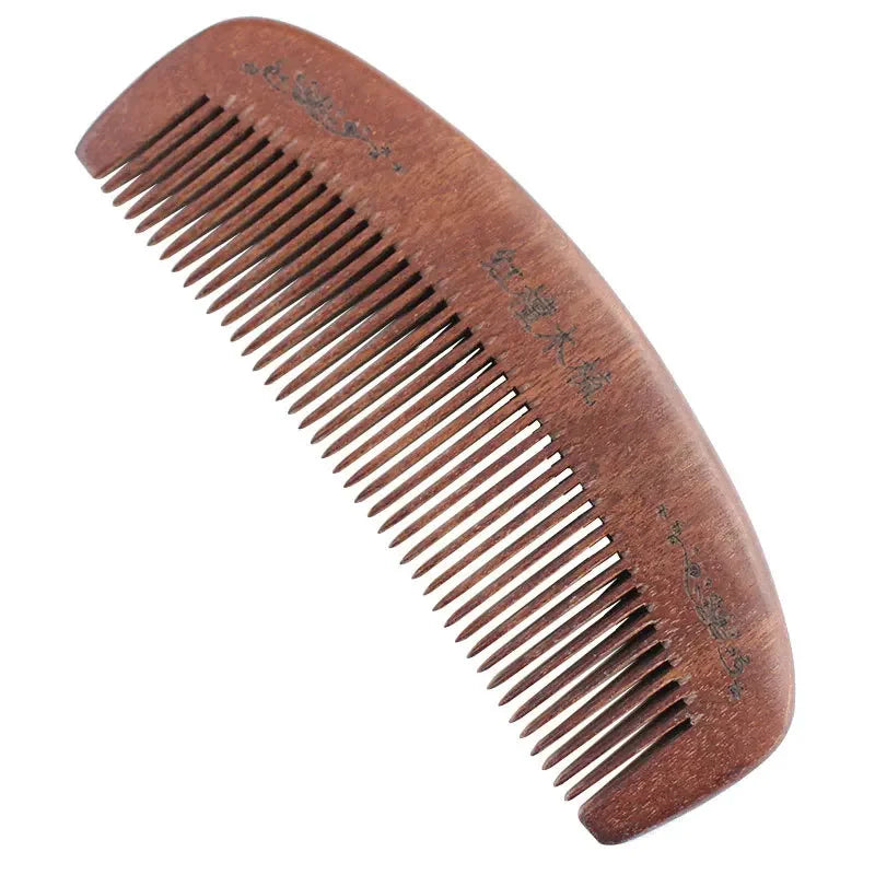 Natural Peach Solid Wood Anti-Static Hair Brush