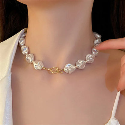 Vintage Hyperbole Bead Pearls Necklace Jewelry