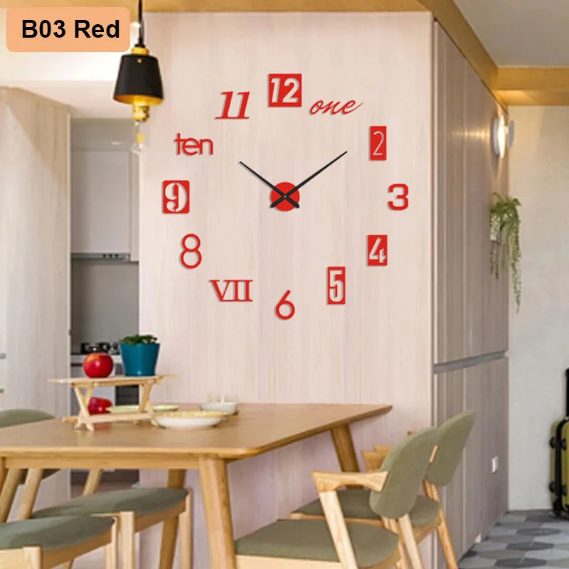 90 To 120cm Large-sized 3D Number Poster Wall Clock