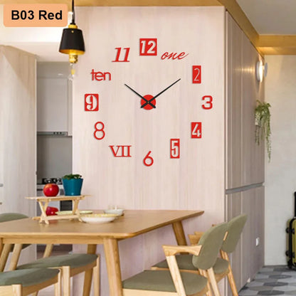 90 To 120cm Large-sized 3D Number Poster Wall Clock