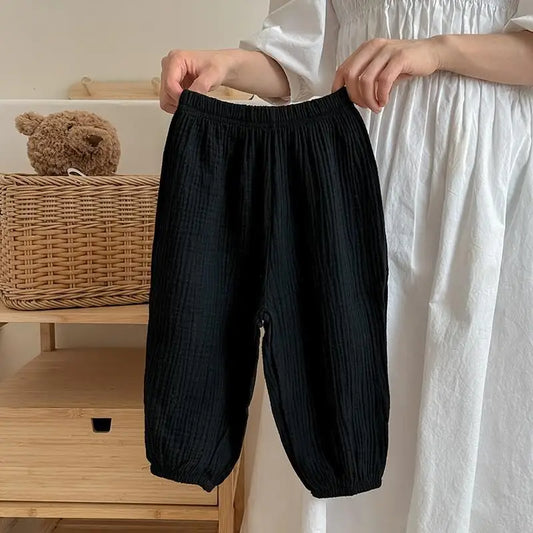 9m-6y Kids Clothing Summer Thin Solid Color Pants