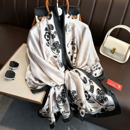 Luxury Silk 180X90CM Long Scarf Popular Silk Headscarf  Shawl