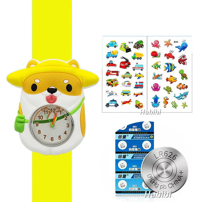 Slap Bracelet Clock Cartoon Kids Watches