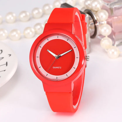 Cross border Geneva Simple Casual Candy Color Silicone Watch