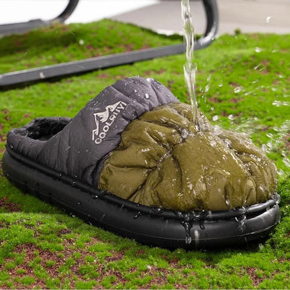 Long Plush Thick Warm Winter Waterproof Unisex Non Slip Cotton Slippers