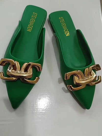 Luxury Metal Chain Flats