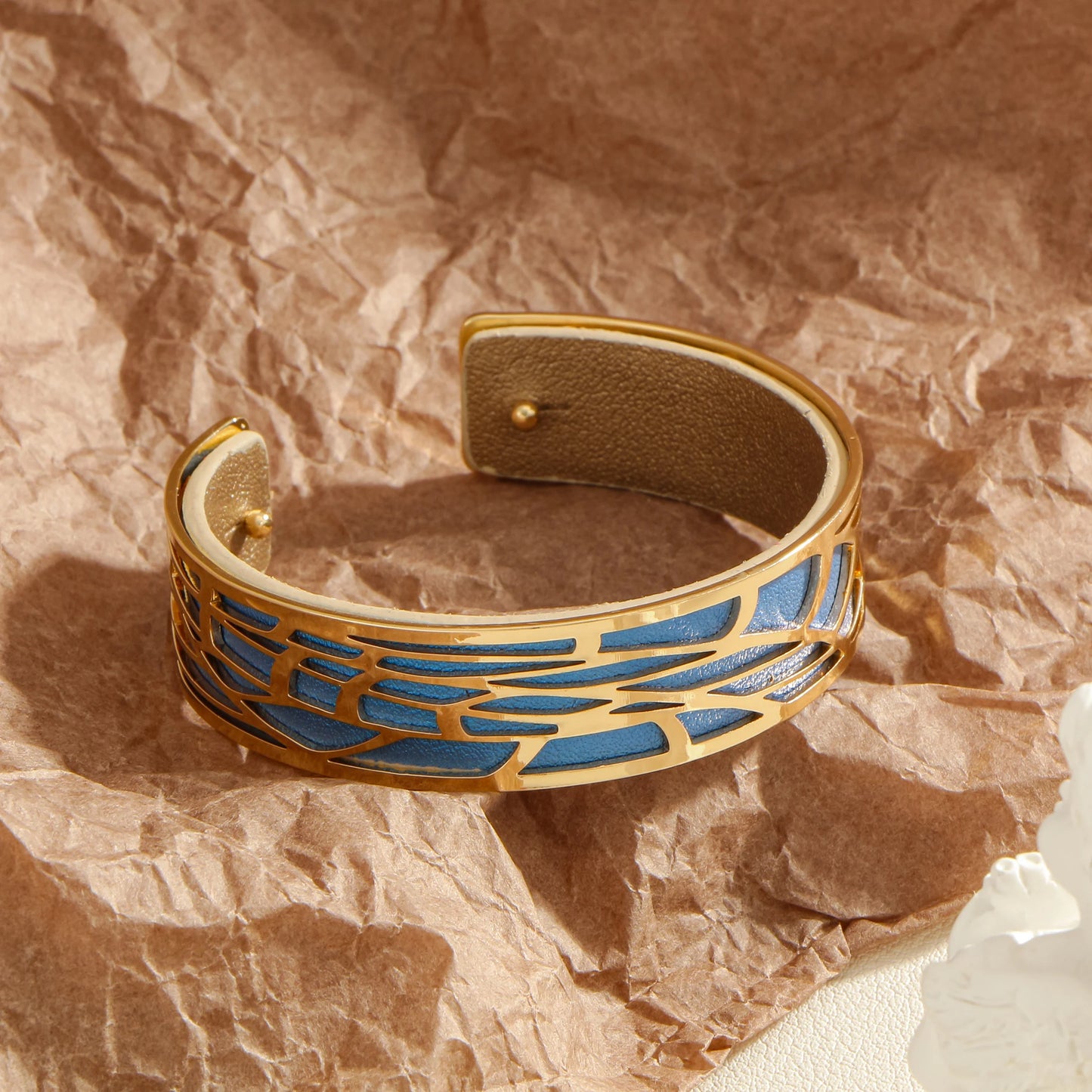 Hollow double-sided leather color replaceable bracelet