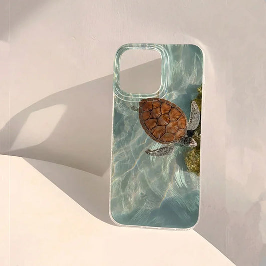 Cool Turtle Pattern Phone Chiffon Texture Cover