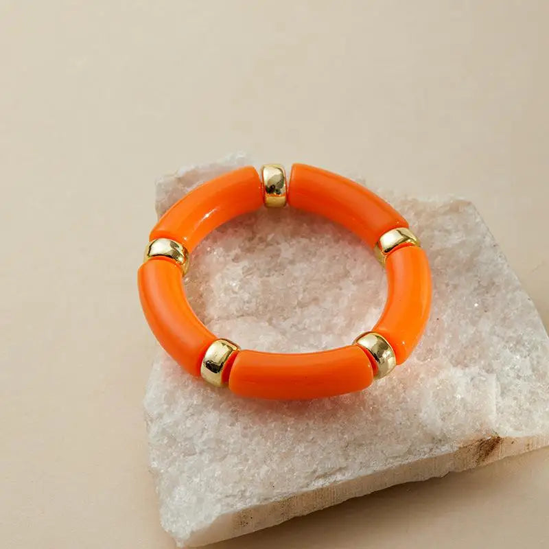 Mixed Color Bamboo Elastic Bracelets