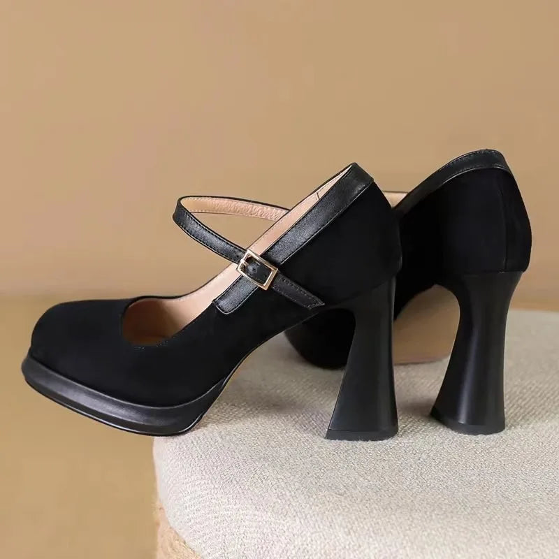 Sexy super high-heeled ankle-attached platform high-heeled shoes