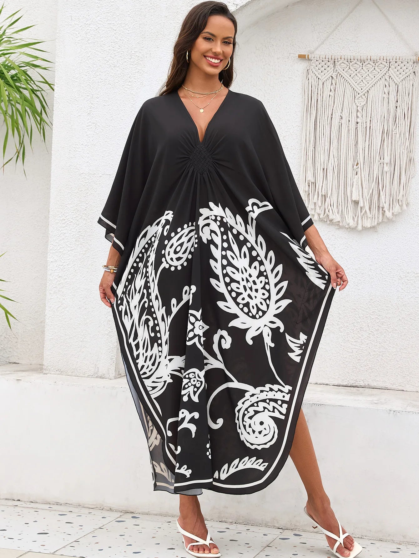 Stylish Caftans Plus Size Beach Cover Up Swimsuit Dresses