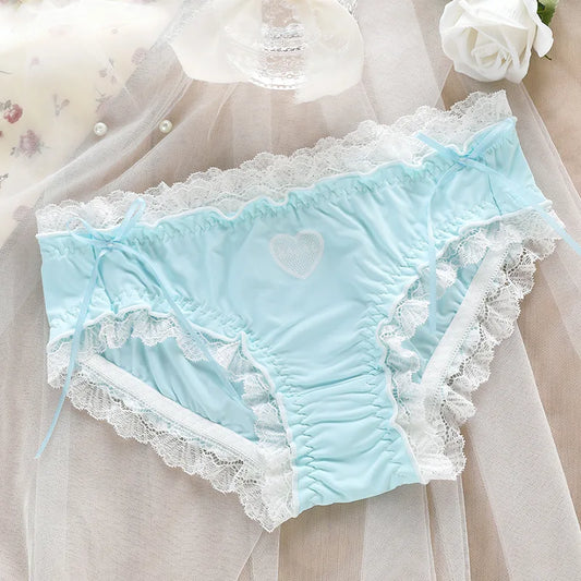 Japanese Style Soft Ice Silk Cute Lovely Sweety Lace Cotton Princess Cosplay Underwear