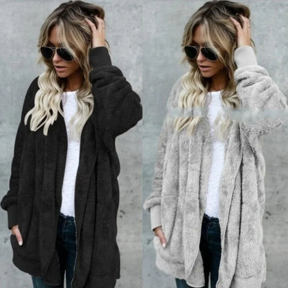 Sweatshirt Long Autumn Winter Long Sleeve Double Side Wear Flurry Loose Coats
