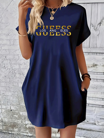 loose GUEESS Los Angeles letter dress