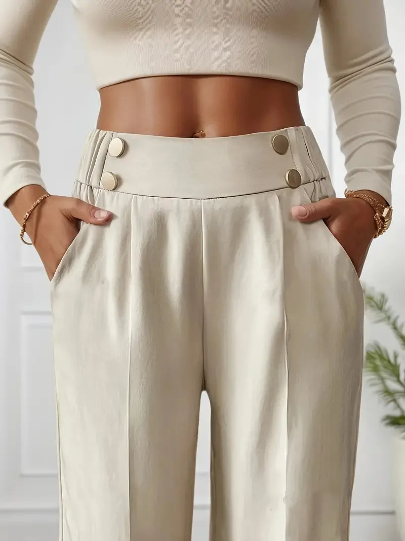 High Waist Straight Wide Leg Pants