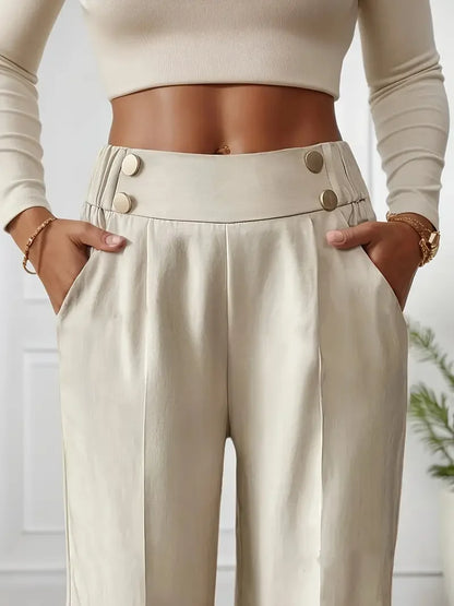 High Waist Straight Wide Leg Pants