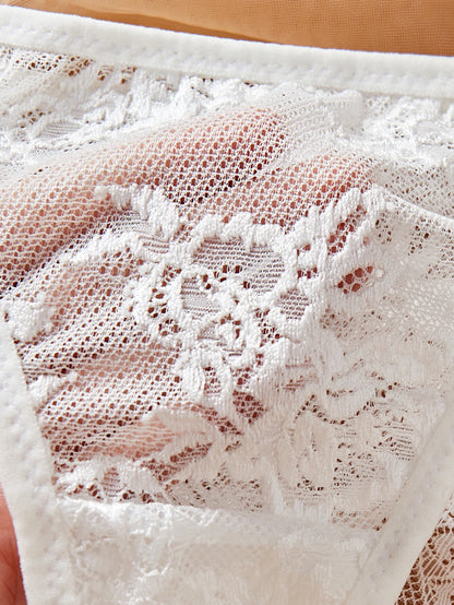 Eyelash Fancy lace strapping underwire Lingerie Set