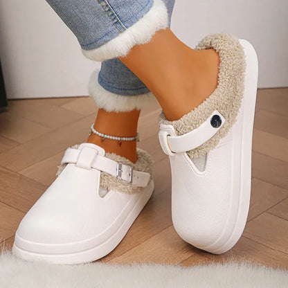 Fluffy Clogs Waterproof Non Slip Cotton Slippers