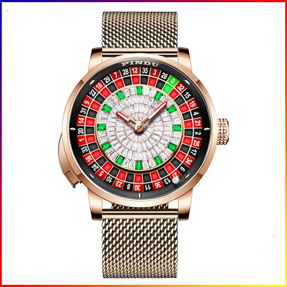 Russian Roulette Game 46MM Mechanical Sapphire Mirror Diamond Dial Watch