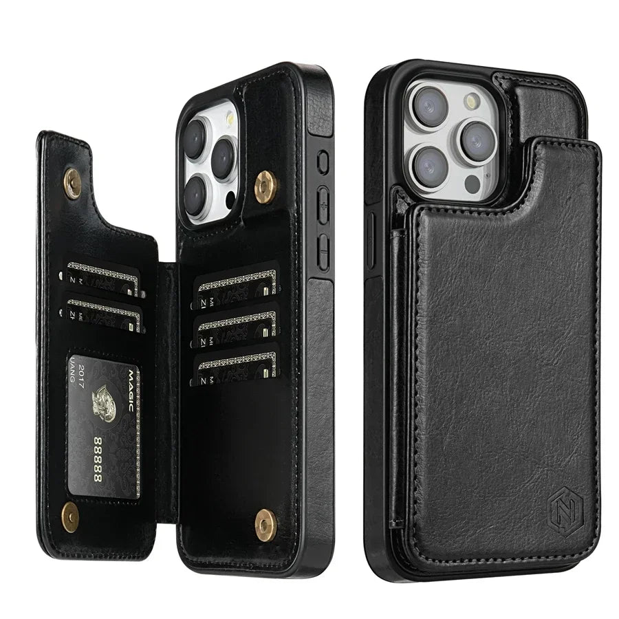 Wallet Layer Protect Magnetic Flip Leather Case Cover