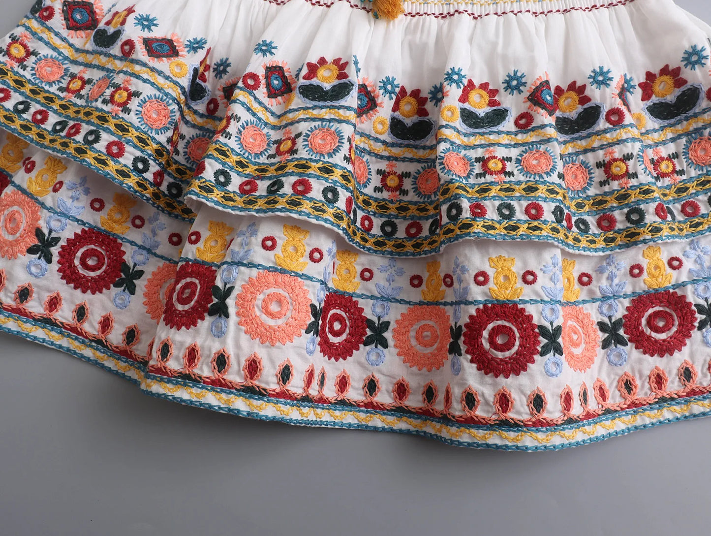 American Style Ethnic Style Top Shirt Contrasting Half Skirt Set