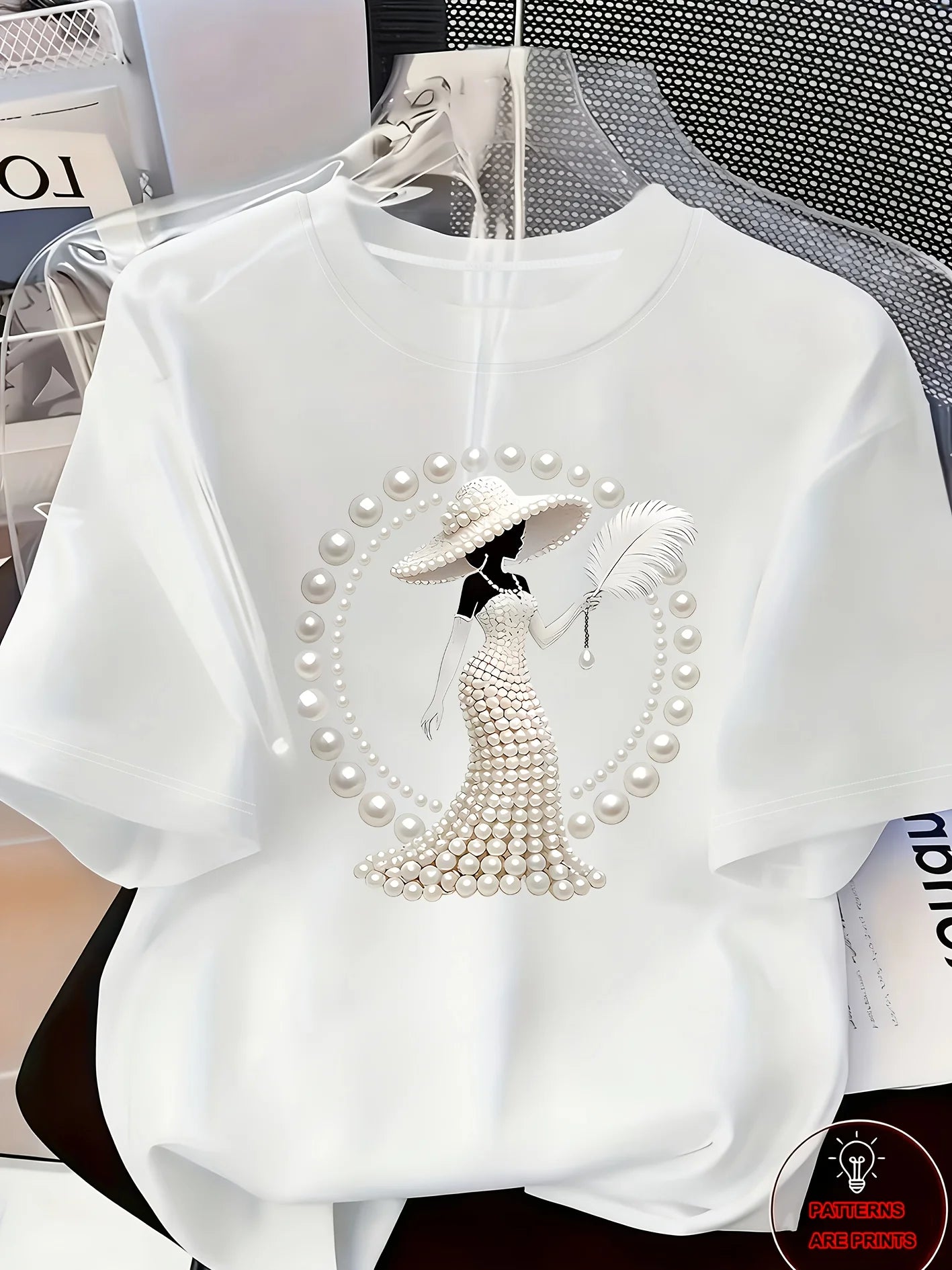 Elegant Women's Printed Short Sleeve Shirt