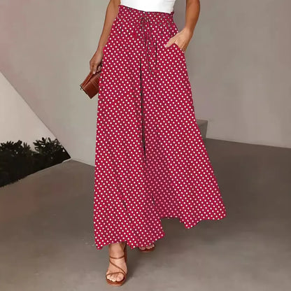 Polka Dot Print Streetwear Wide Leg Pants