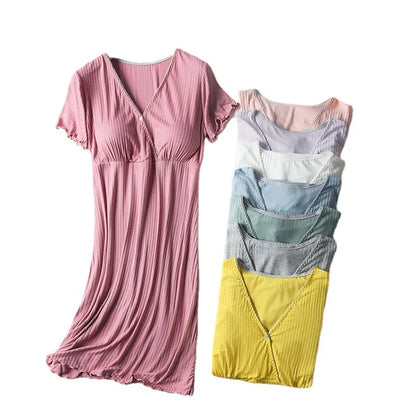 Maternity Breastfeeding Nightgowns Sleepwear Pregnancy Pajamas