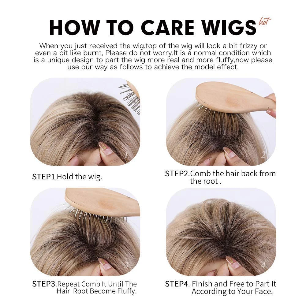Straight Short Highlights Blonde Hair Wig