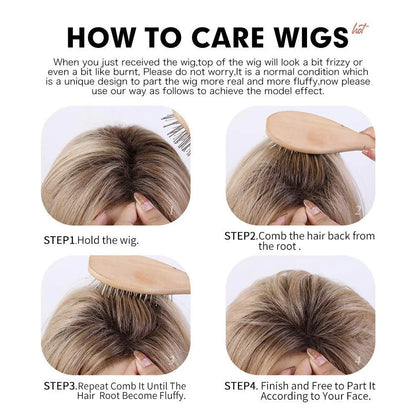 Straight Short Highlights Blonde Hair Wig